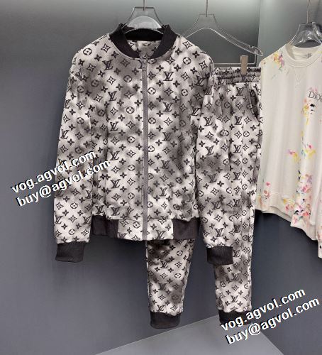 3色可選 2021秋冬 ルイ ヴィトン LOUIS VUITTON 豊富なサイズ セットアップ上下 裏ボア付 ルイ ヴィトンブランド 偽物 通販 防寒機能ある