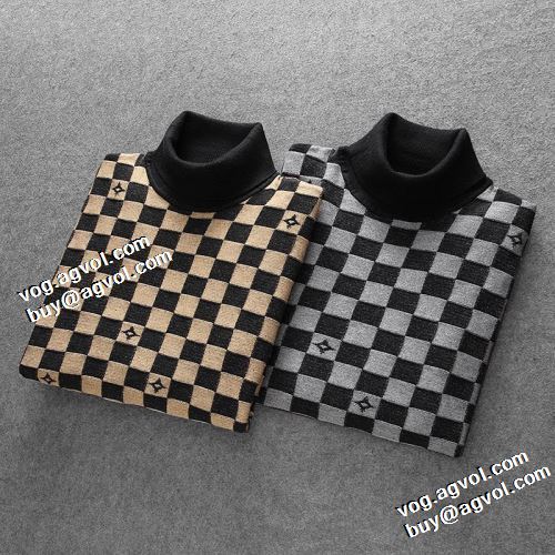 2色可選 スタイリッシュな印象 ルイ ヴィトンコピー 2021秋冬 ルイ ヴィトン LOUIS VUITTON セーター 防寒機能ある チェック柄
