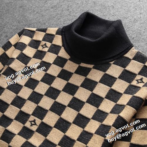 2色可選 スタイリッシュな印象 ルイ ヴィトンコピー 2021秋冬 ルイ ヴィトン LOUIS VUITTON セーター 防寒機能ある チェック柄