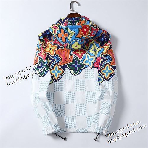2021秋冬 ルイ ヴィトンコピー ブランド ちょうどいい丈感 ルイ ヴィトン LOUIS VUITTON 超目玉 ブルゾン コート プリント柄 フード付きコート