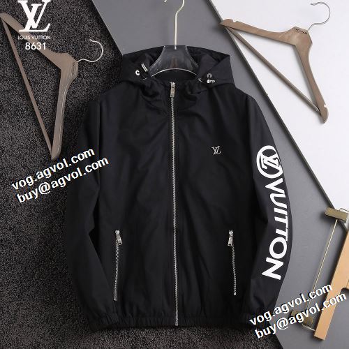 2色可選 ブルゾン ジャケット 2021秋冬 ルイ ヴィトン LOUIS VUITTON フード付きコート ルイ ヴィトン偽物ブランド しっかり暖かな感じ 海外セレブ愛用