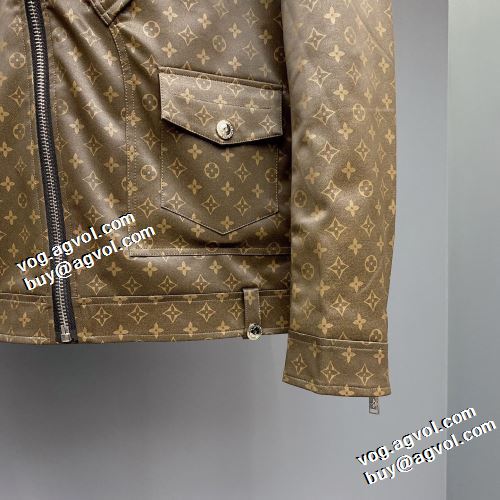 ファッション 人気 2022早春 ルイ ヴィトン LOUIS VUITTON 革ジャンパー ポケットづき 優しい色合いルイ ヴィトンブランド 偽物 通販  上質 風合いの出る