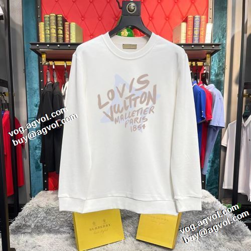 ルイ ヴィトン偽物ブランド 2022新作 ルイ ヴィトン LOUIS VUITTON 海外セレブ愛用 プルオーバーパーカー 2色可選 プリントパーカ 秋着用