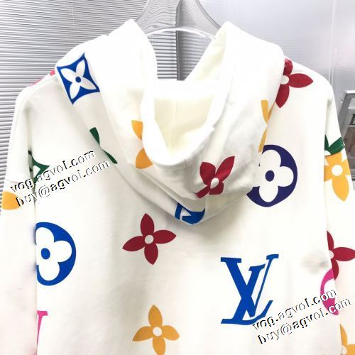 2022新作 パーカー 秋の定番 ポケットづき オリジナルプリント ルイ ヴィトン LOUIS VUITTON 2色可選 お洒落に魅せる ルイ ヴィトンスーパーコピー