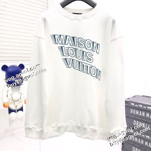 2022新作 高品質 人気 ルイ ヴィトン LOUIS VUITTON プルオーバーパーカー 2色可選 ルイ ヴィトン偽物ブランド リブ付 定番無地パーカー 大好評 