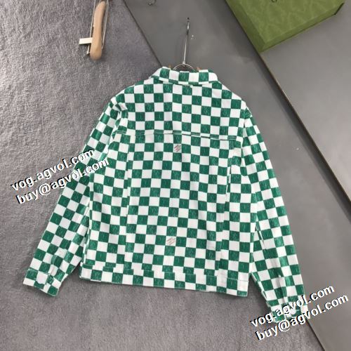 2022新作 チェック柄 スナップ止め仕様 優しい色合い 上質 ルイ ヴィトン LOUIS VUITTON デニムジャケット コート 希少価値大！ルイ ヴィトンブランド コピー