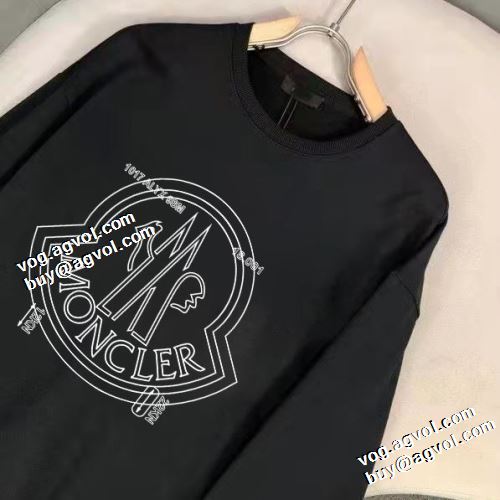 2021秋冬 ジップパーカー モンクレールコピーブランド 高級感ある プルオーバーパーカー モンクレール MONCLER リブ付 厚手の生地 2色可選