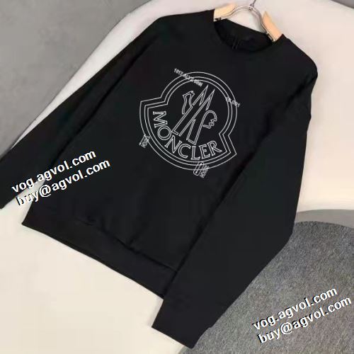 2021秋冬 ジップパーカー モンクレールコピーブランド 高級感ある プルオーバーパーカー モンクレール MONCLER リブ付 厚手の生地 2色可選