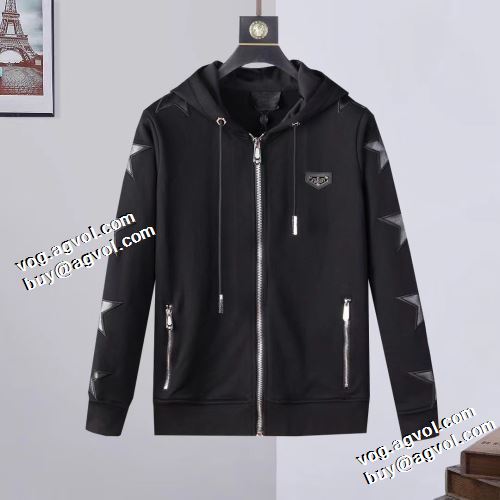 ジャケット フード付きコート プリント柄 フィリッププレインコピー 2021秋冬 フィリッププレイン PHILIPP PLEIN 人気商品登場 ハリのある ちょうどいい丈感