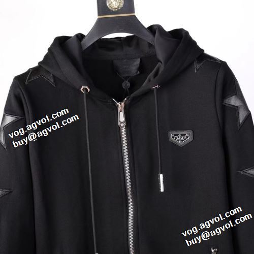 ジャケット フード付きコート プリント柄 フィリッププレインコピー 2021秋冬 フィリッププレイン PHILIPP PLEIN 人気商品登場 ハリのある ちょうどいい丈感