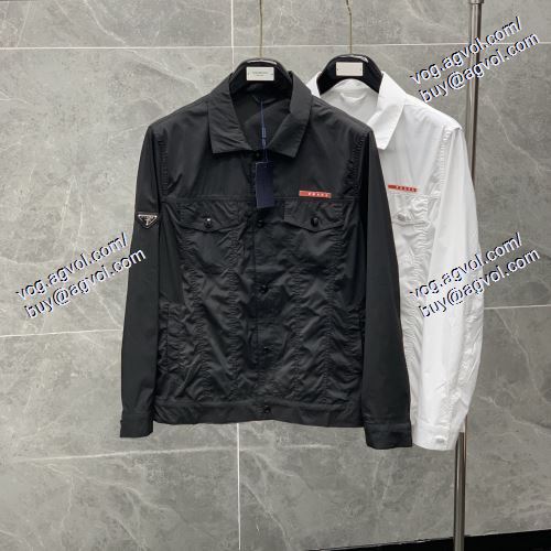 2色可選 プラダ PRADA 2021春夏 超人気美品◆ PRADAブランド コピー カジュアルカラージャケット