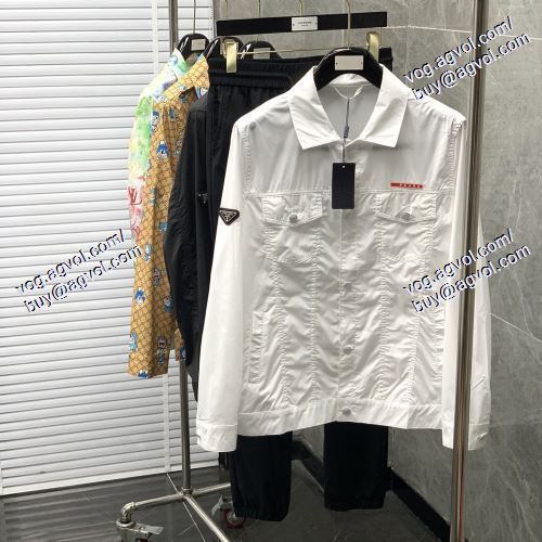 2色可選 プラダ PRADA 2021春夏 超人気美品◆ PRADAブランド コピー カジュアルカラージャケット