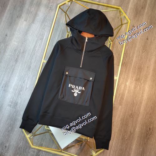着心地抜群 2021秋冬 ジャケット プラダ スーパーコピー PRADA パーカー おしゃれさ抜群パーカ