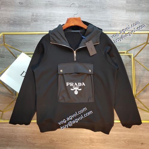 着心地抜群 2021秋冬 ジャケット プラダ スーパーコピー PRADA パーカー おしゃれさ抜群パーカ