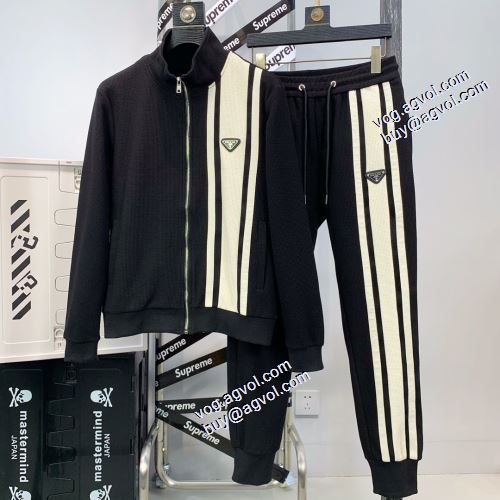 2021秋冬 プラダ セットアップ上下 PRADA ブランドスーパーコピー 大絶賛の履き心地! オシャレロゴパーカー
