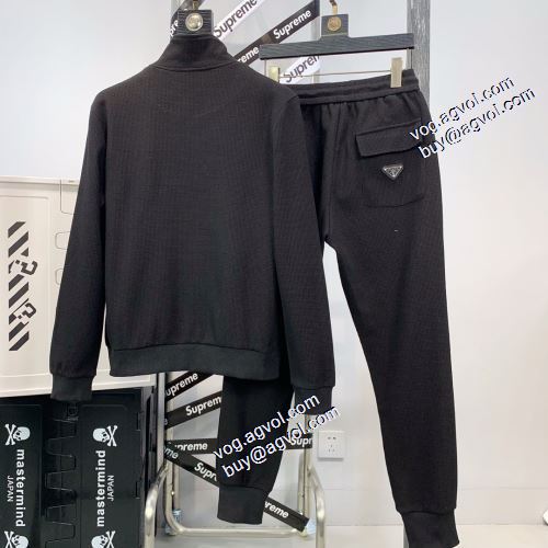 2021秋冬 プラダ セットアップ上下 PRADA ブランドスーパーコピー 大絶賛の履き心地! オシャレロゴパーカー