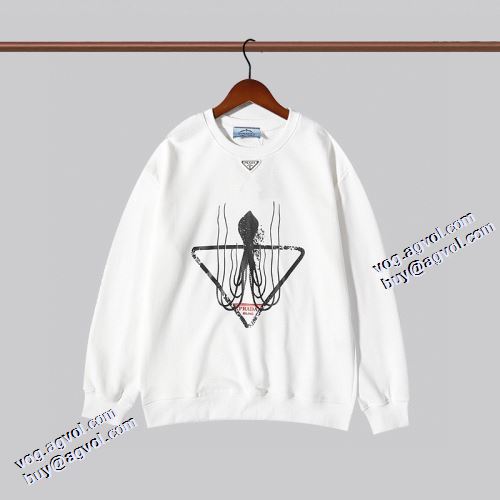 プルオーバーパーカー 2色可選 プラダ PRADA プラダ偽物ブランド 2021秋冬 オリジナル プリントパーカ 今話題の最新作 ジップパーカー