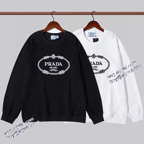 プラダブランドスーパーコピー 2021秋冬 抜群な楽チン感ある大定番 オシャレロゴパーカー プラダ PRADA プルオーバーパーカー 2色可選 ジップパーカー