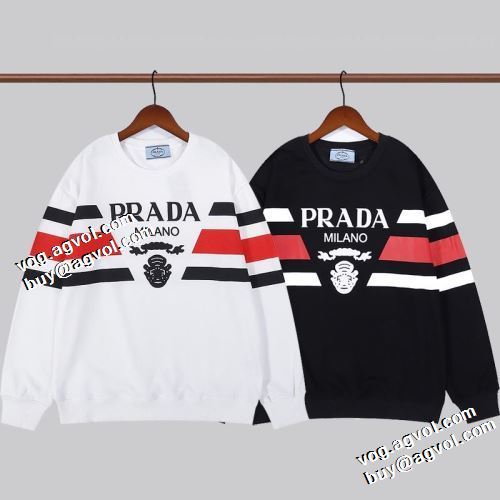 プラダ PRADA ジップパーカー 活用できるアイテム プルオーバーパーカー 2021秋冬 プラダブランドコピー 2色可選 プリントパーカ