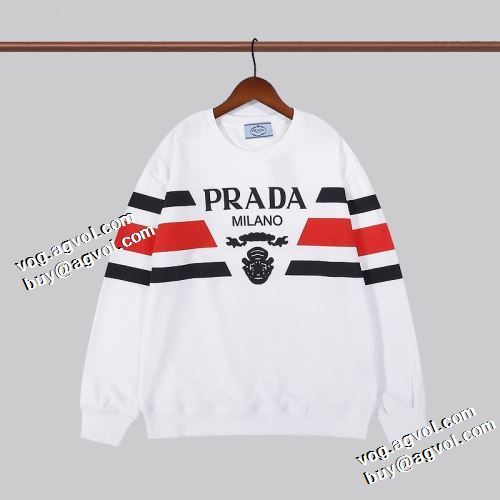プラダ PRADA ジップパーカー 活用できるアイテム プルオーバーパーカー 2021秋冬 プラダブランドコピー 2色可選 プリントパーカ