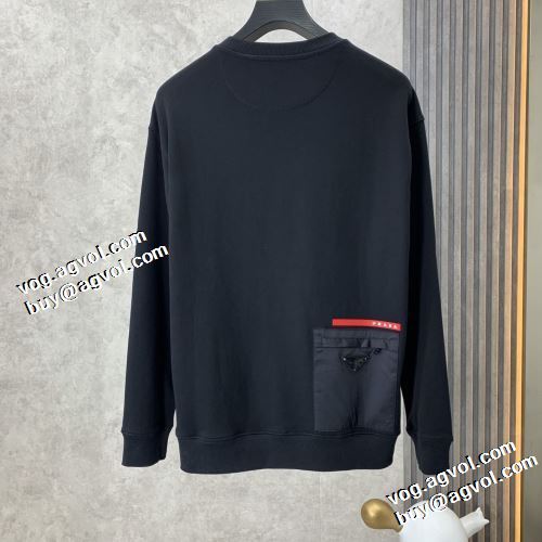 ロゴパーカー 2021秋冬 プラダブランド コピー 2色可選 プラダ PRADA 数に限りがある プルオーバーパーカー 定番無地パーカー