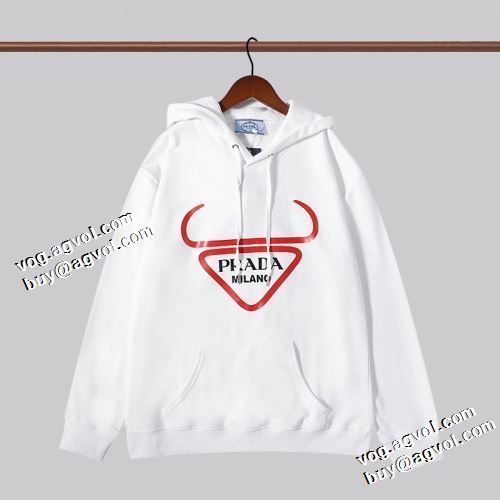 パーカー 2021秋冬 プラダ PRADA スタイリッシュ ファッション 人気 プラダコピー 2色可選 おしゃれさ抜群パーカ