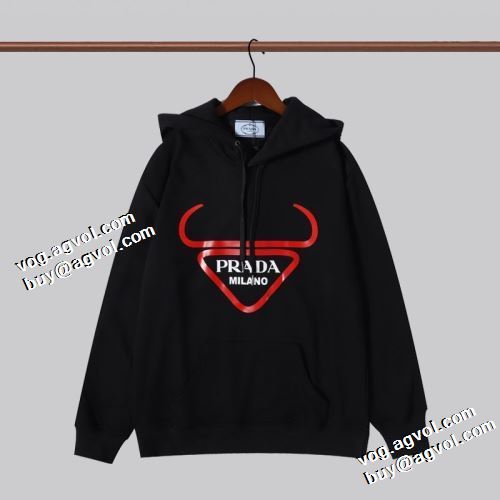 パーカー 2021秋冬 プラダ PRADA スタイリッシュ ファッション 人気 プラダコピー 2色可選 おしゃれさ抜群パーカ