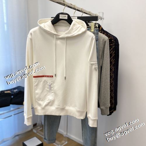 プラダ PRADA コスパ最高のプライス 2色可選 パーカー 2021秋冬 プラダコピー ブランド 男女兼用パーカー ビンテージ感ある