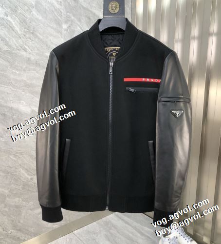 革ジャンパーコート プラダ PRADA 2021秋冬 こだわりのコート 落ち着いた質感 プラダブランドコピー おしゃれな装い