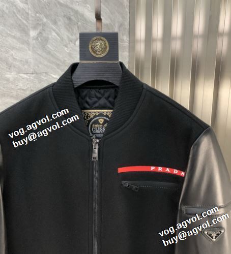 革ジャンパーコート プラダ PRADA 2021秋冬 こだわりのコート 落ち着いた質感 プラダブランドコピー おしゃれな装い