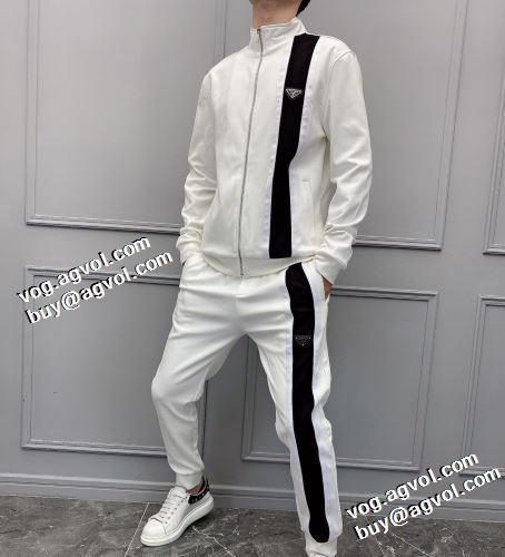 ジャージセット 2021秋冬 プラダブランド コピー プラダ PRADA もっとも高い人気を誇る ハリのある 2色可選 ちょうどいい丈感