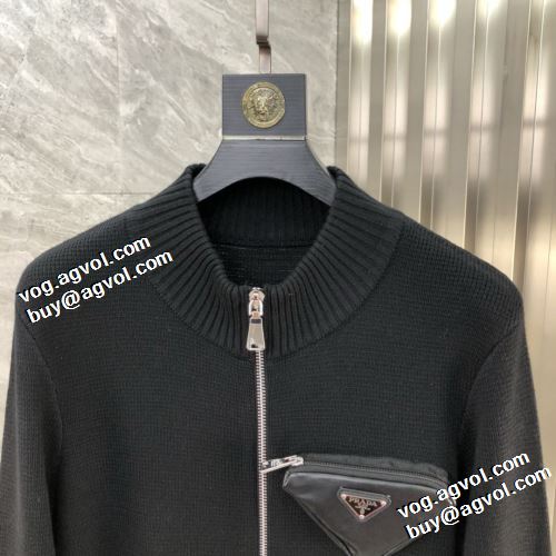 2021秋冬 大人気アイテム！入手困難 プラダ PRADA 適度な厚み セーターコート 風合いの出る プラダブランド 偽物 通販 