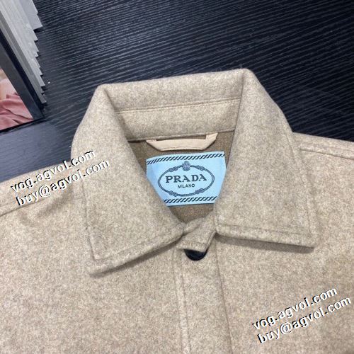 ジャケット おしゃれな装い ステンカラーコート 適度な厚み 2021秋冬 プラダ PRADA プラダ偽物ブランド 絶大な人気を誇る