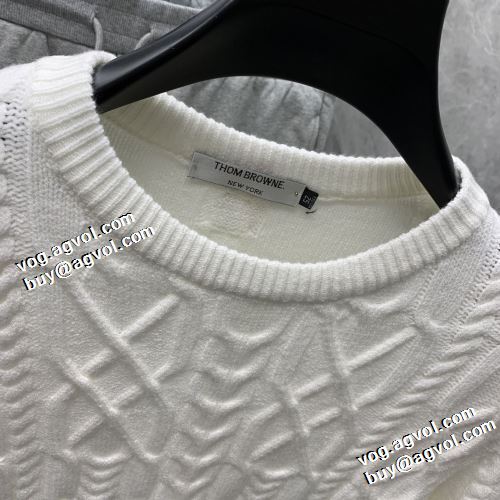 トムブラウンブランド コピー 2021秋冬 履き心地バツグン トムブラウン THOM BROWNE セーター 2色可選 スタイリッシュ 上品な輝きを放つ形
