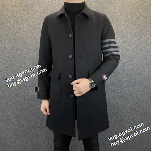 トムブラウン THOM BROWNE ジャケット お洒落に魅せる トムブラウンコピー 2021秋冬 満足できるコート ロングコート 風合いの出る