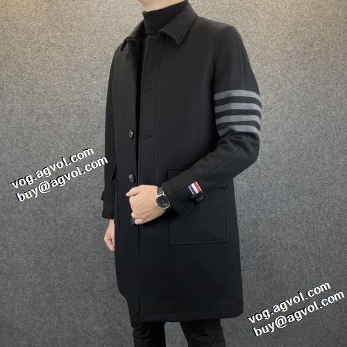 トムブラウン THOM BROWNE ジャケット お洒落に魅せる トムブラウンコピー 2021秋冬 満足できるコート ロングコート 風合いの出る