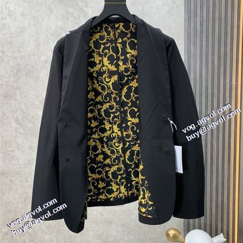 2021秋冬 ヴェルサーチVERSACE スーツ レジャー 耐久性のある ヴェルサーチコピーブランド 艶やかなコート 肩パッド付