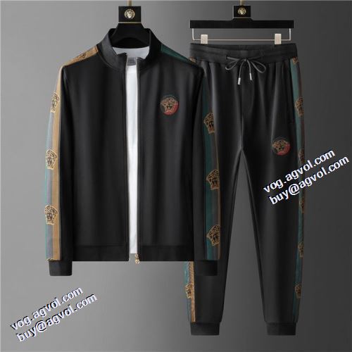 ヴェルサーチブランド コピー 長く愛用できる 2021秋冬 ジャージセット ヴェルサーチVERSACE ダメージジャケット ハリのある