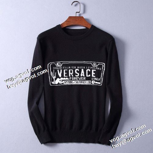 2021秋冬 ヴェルサーチVERSACE プリント柄 リブ付 セーター 2色可選 極上の着心地 ヴァレンティノブランド コピー エレガントな装い