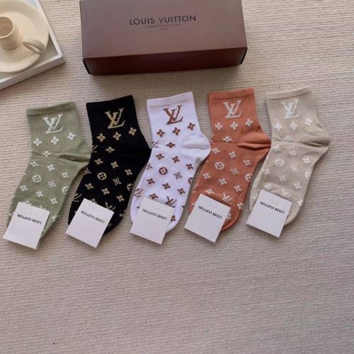 高級感ある 限量販売 2022新作 多色選択可 ルイ ヴィトン LOUIS VUITTON 靴下 男女共通 ハリのある ルイ ヴィトンスーパーコピー 