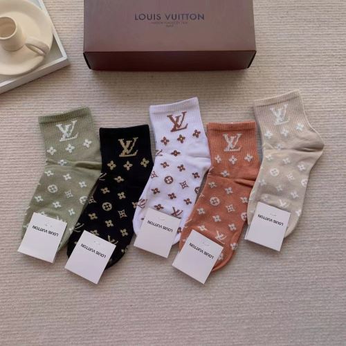 高級感ある 限量販売 2022新作 多色選択可 ルイ ヴィトン LOUIS VUITTON 靴下 男女共通 ハリのある ルイ ヴィトンスーパーコピー 