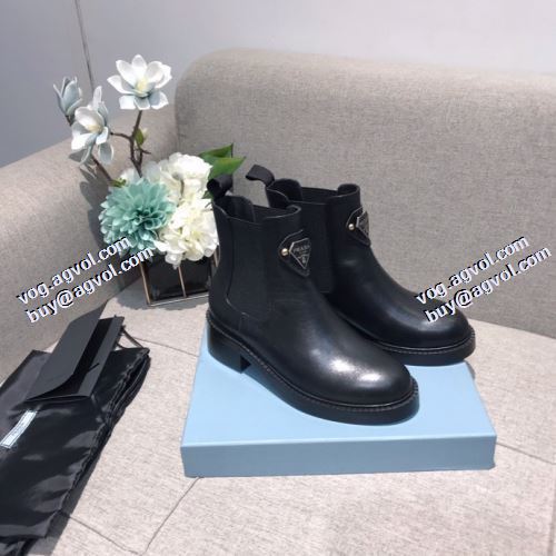 履き心地抜群 2021秋冬 プラダスーパーコピー 履き心地 レザーシューズ靴 プラダ PRADA 程よい高さ ブーツ レディース