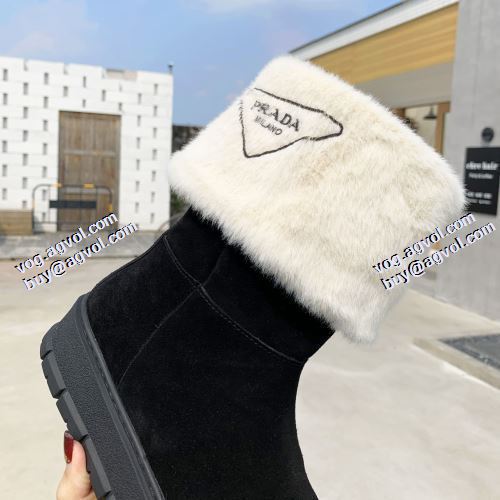 プラダコピーブランド 2021秋冬 プラダ PRADA 極上シューズ 2色可選 レザーシューズ靴 高級感ある 暖かい 