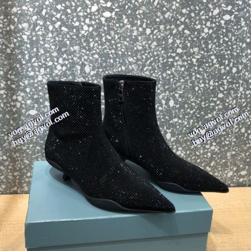 2021秋冬 プラダ PRADA オリジナル 2色可選 プラダスーパーコピー 代引 ショートブーツ ファッション 人気 フロントVカット