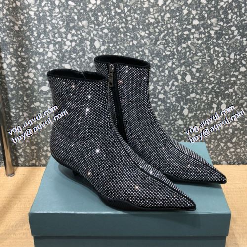 2021秋冬 プラダ PRADA オリジナル 2色可選 プラダスーパーコピー 代引 ショートブーツ ファッション 人気 フロントVカット
