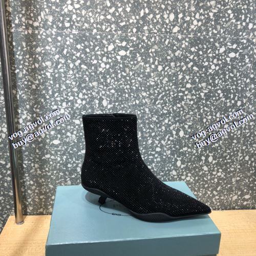 2021秋冬 プラダ PRADA オリジナル 2色可選 プラダスーパーコピー 代引 ショートブーツ ファッション 人気 フロントVカット