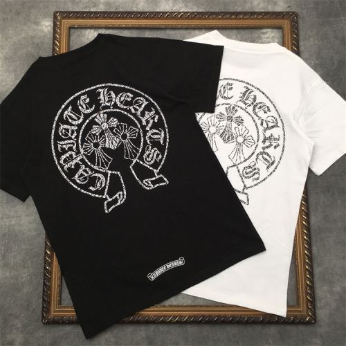 2022新作 クロムハーツブランド コピー 男女兼用 2色可選 ラウンドネック 半袖Tシャツ プリント 収縮性のある 優しいフィット感 スタイリッシュな印象
