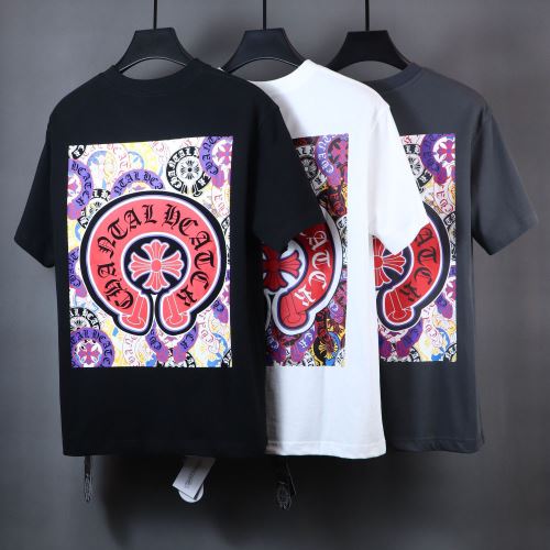 2022新作 ラウンドネック 半袖Tシャツ 柔らかい手触り 着心地満点 3色可選 乾きやすい クロムハーツブランド コピー 着心地抜群 大花プリント