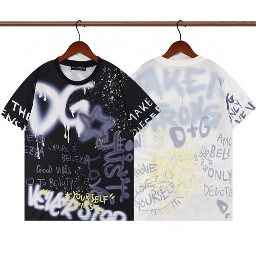 ポップ D&Gスーパーコピー 2色可選 2022新作 ドルチェ＆ガッバーナ 半袖Tシャツ プリント 吸汗性に優れ ラックスした雰囲気 Dolce&Gabbana