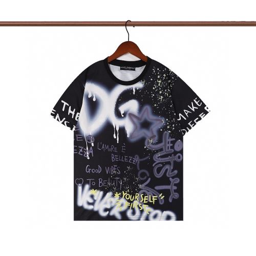 ポップ D&Gスーパーコピー 2色可選 2022新作 ドルチェ＆ガッバーナ 半袖Tシャツ プリント 吸汗性に優れ ラックスした雰囲気 Dolce&Gabbana